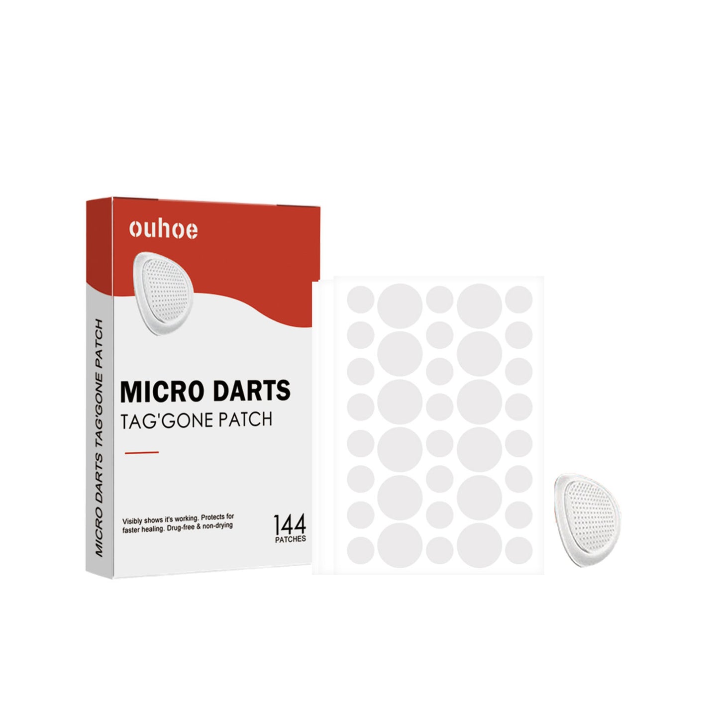 OUHOE Acne Patch Skin Clearing Pimples ဝက်ခြံ အမည်းရောင် မှဲ့များ ပြုပြင်ခြင်း အရေပြား အမှတ်များ ကြွက်နို့ ပြောင်းဖူး အစက်အပြောက် Patch 