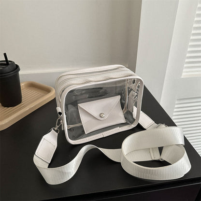 2023 New Broadband Bag Women's Crossbody Bag Fashion Casual Small Fresh Shoulder Envelope Bag Transparent Jelly Bag