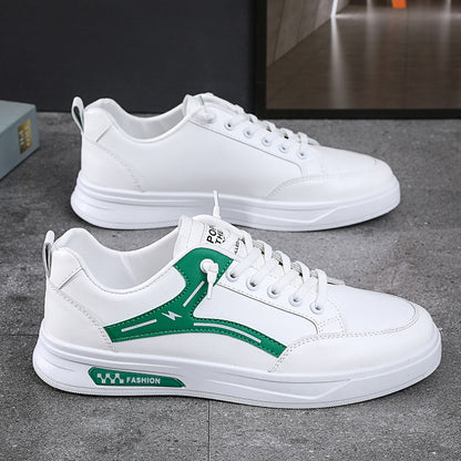 Board shoes men's 2023 new spring men's students sports casual board shoes leather surface Korean version all-match small white shoes