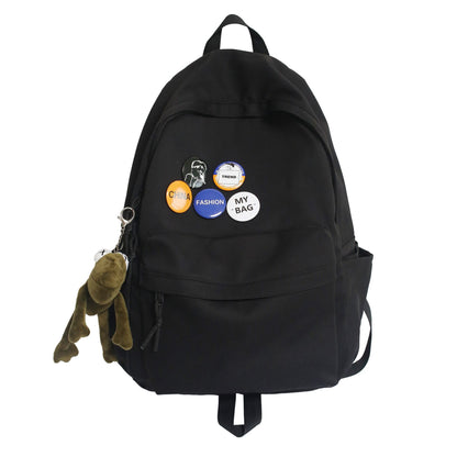 2023 new Korean version Harajuku ulzzang middle school student schoolbag simple large capacity Japanese solid color campus backpack