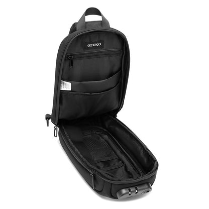 Ozuko's new anti-theft men's chest bag hard shell waterproof men's bag tactical chest bag men's crossbody chest bag 