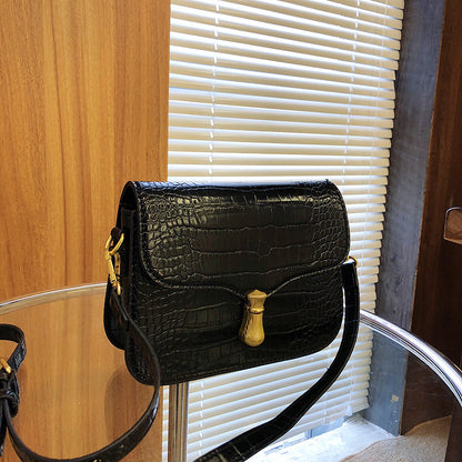 Niche crossbody women's bag 2023 new crocodile pattern bag small square bag retro fashion trend women's shoulder bag bag 
