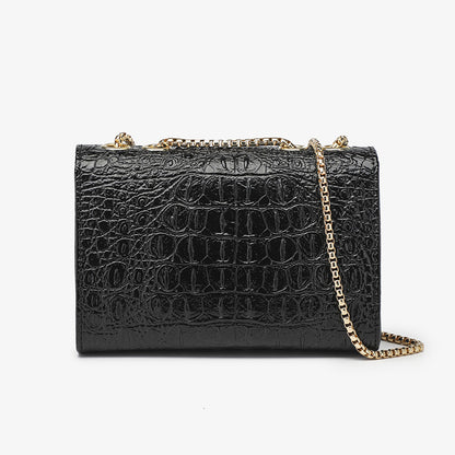Welfare style fashionable crocodile pattern small square bag 2023 ladies bags cross-border women's bag wholesale versatile chain bag 
