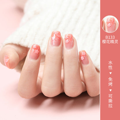 Water-based nail polish, no-bake, quick-drying, tear-off transparent nail polish, manicure shop special finger edge oil, no-bake, long-lasting 