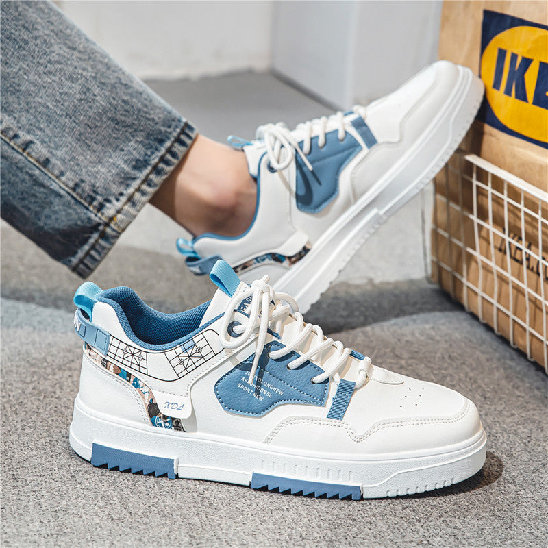 Trendy all match men s skate shoes new niche fashion youth trendy shoes non slip wear resistant soft bottom casual shoes 7 MART