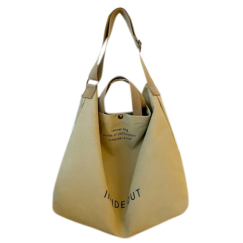 Canvas large bag for women 2023 new Korean version Ruiying retro lazy style casual crossbody bag large capacity bag bag 