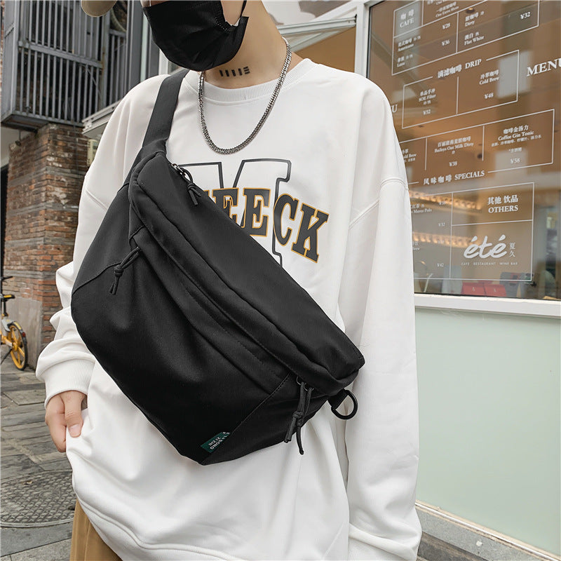 2023 New Korean Style Nylon Cloth Sports Chest Bag Men's Fashion Trendy Student Shoulder Crossbody Bag Waist Bag Women 
