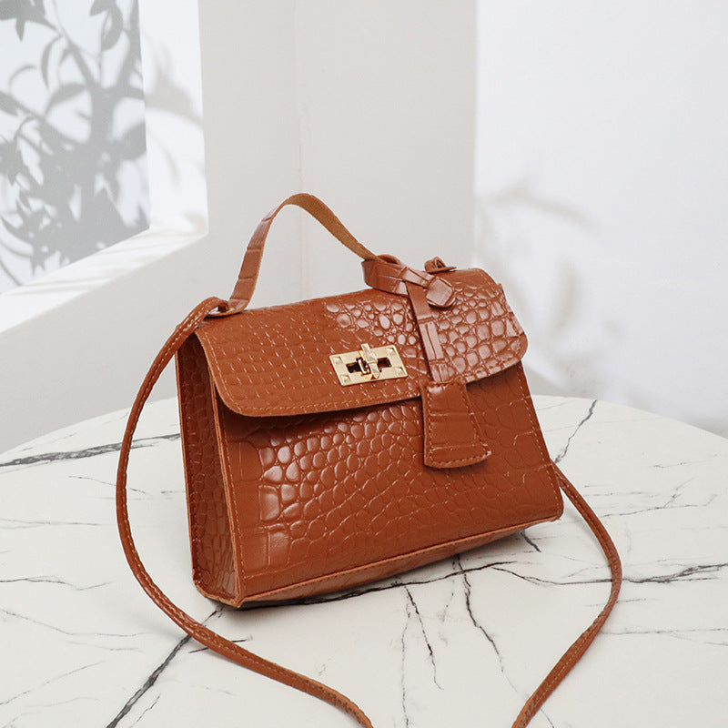 鳄鱼纹小方包2022ladies handbag外贸小包批发休闲户外单肩凯莉包