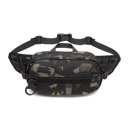 Ozuko mobile phone bag men's waist bag casual Oxford cloth chest bag outdoor waterproof men's waist bag multi-function 
