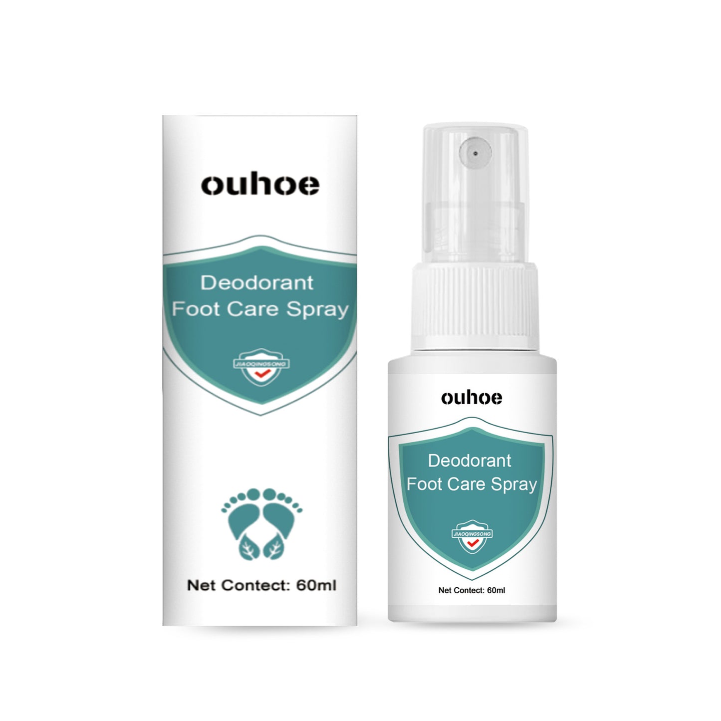 OUHOE foot deodorant spray ၊ ခြေထောက်ယားယံခြင်း ၊ အားကစားသမား ခြေထောက် နှင့် အနံ့ဆိုးများ ခြောက်သွေ့ခြင်း နှင့် အခွံခွာခြင်း ကို ဆန့်ကျင်သော moisturizing care spray ၊