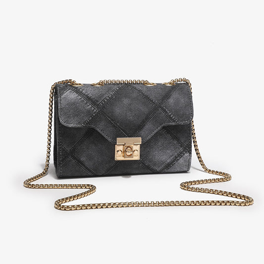 ladies bag fashionable gradient chain small square bag fashionable lock rhombus embossed crossbody women's bag dropshipping 