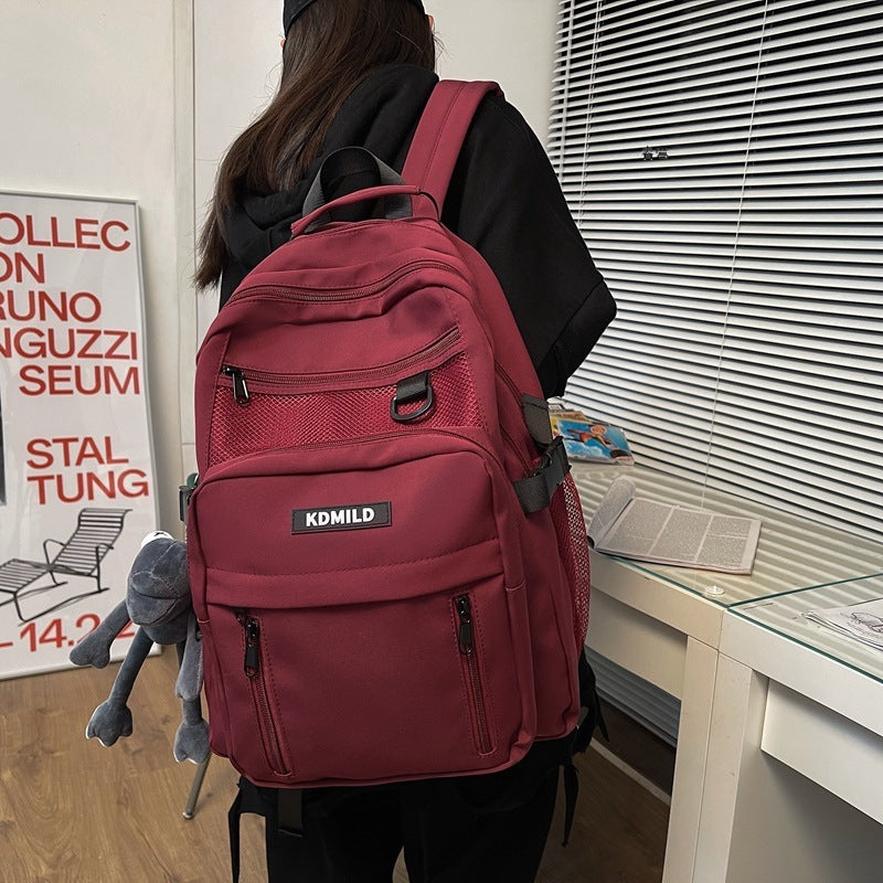 School bag male ins Korean version Harajuku ulzzang female high school student versatile large capacity multi layer backpack backpack 7 MART