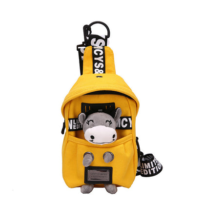 Cute little bag for women 2020 new style Internet celebrity versatile canvas crossbody chest bag ins trendy cool female student shoulder bag 
