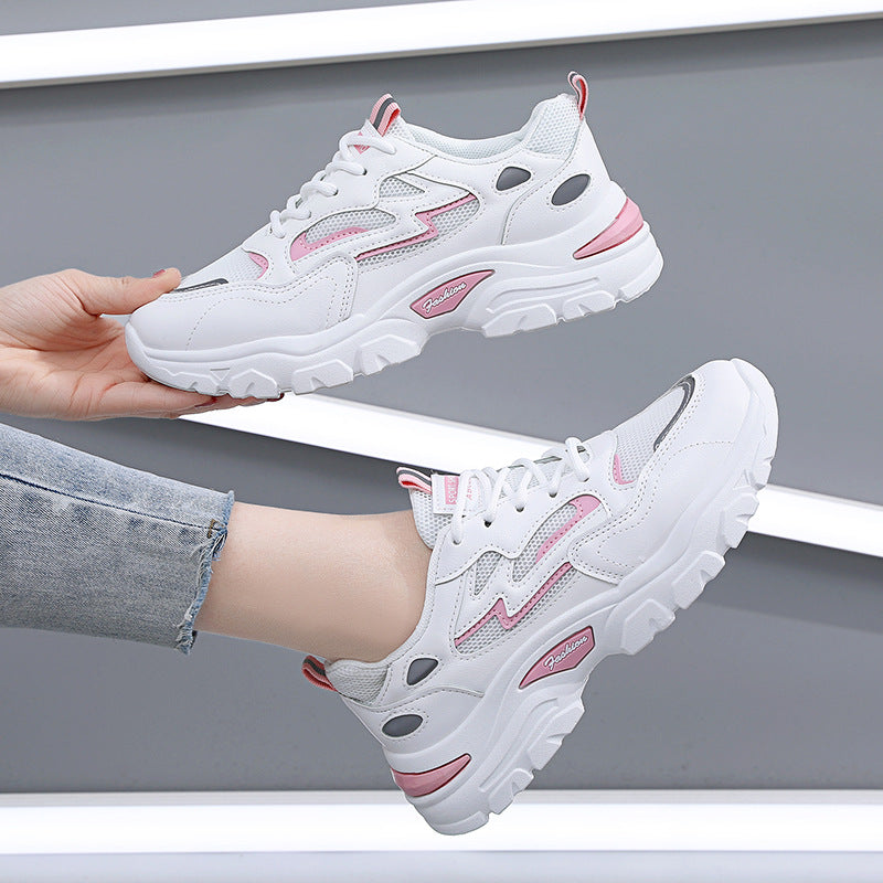 Dad shoes for women ins trend 2024 new style women's shoes versatile casual hot style spring and autumn white sports shoes summer style
