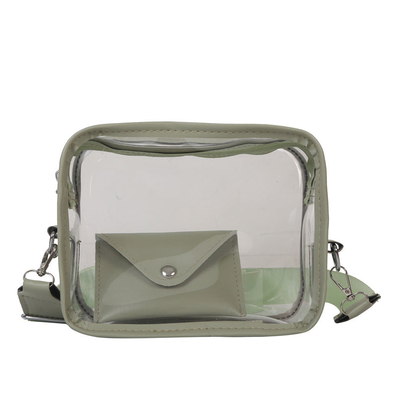 2023 New Broadband Bag Women's Crossbody Bag Fashion Casual Small Fresh Shoulder Envelope Bag Transparent Jelly Bag