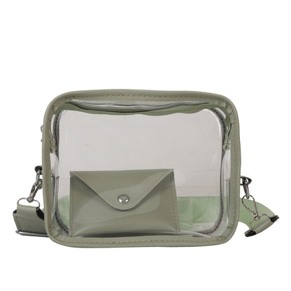 2023 New Broadband Bag Women's Crossbody Bag Fashion Casual Small Fresh Shoulder Envelope Bag Transparent Jelly Bag