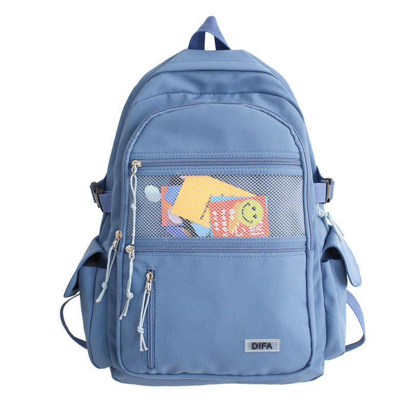 ins Japanese workwear schoolbag men's backpack women's Korean style high school college student simple backpack large capacity backpack 