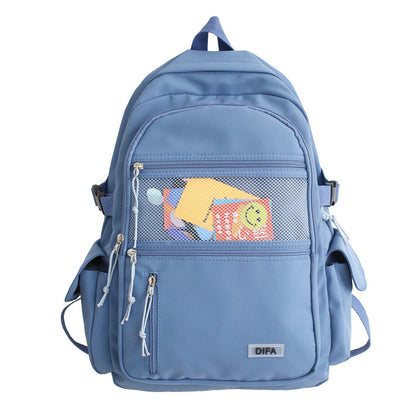 ins Japanese workwear schoolbag men's backpack women's Korean style high school college student simple backpack large capacity backpack 