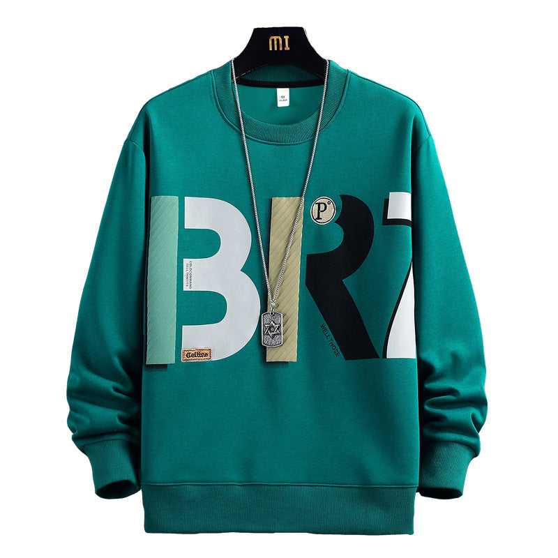 2023 Spring and Autumn Round Neck Sweater Men's Trendy Loose Casual Bottom Shirt Couple Internet Celebrity Top Clothes 