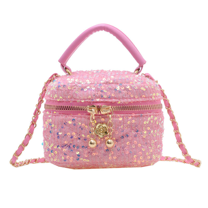 Diamond children's bag, high-end parent-child handbag, fashionable and personalized girl's cross-body bag, small fragrant sequined backpack 