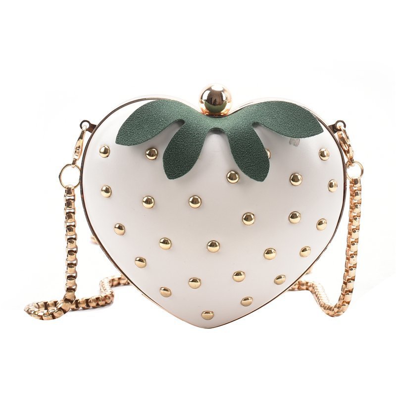 Internet celebrity small strawberry heart-shaped chain bag 2023 cute and stylish cross-body girl ins Internet celebrity mini coin purse 