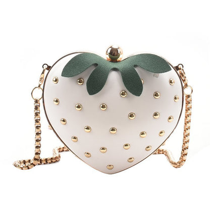 Internet celebrity small strawberry heart-shaped chain bag 2023 cute and stylish cross-body girl ins Internet celebrity mini coin purse 