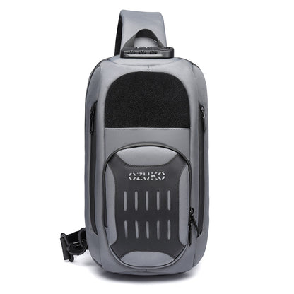 ozuko black crossbody bag large capacity sports men's chest bag outdoor tactical multifunctional men's bag shoulder bag 