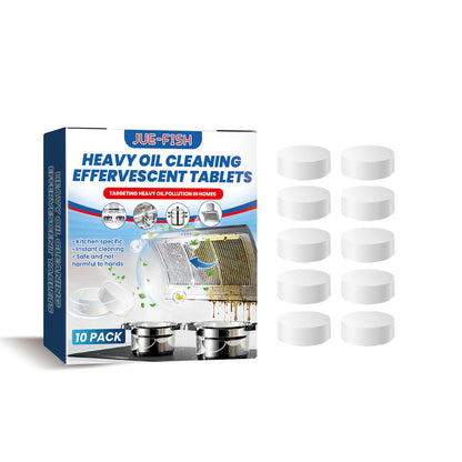 Jue-Fish Kitchen Cleaning Effervescent Tablets Kitchen Stove Range Hood Heavy Oil Dirt and Stains Cleaning Effervescent Tablets 