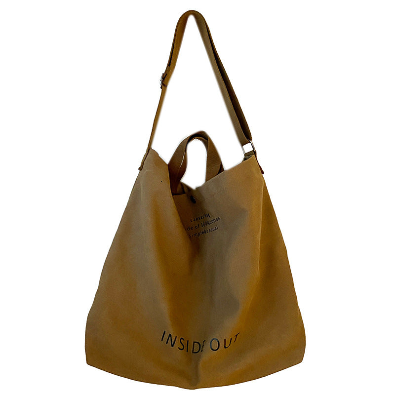 Canvas large bag for women 2023 new Korean version Ruiying retro lazy style casual crossbody bag large capacity bag bag 