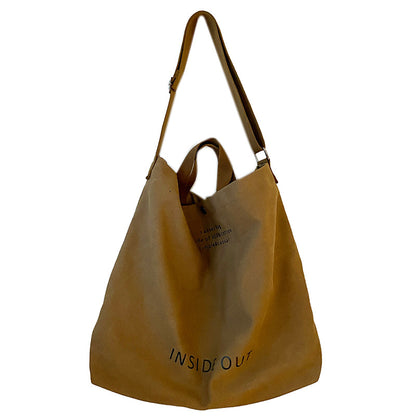 Canvas large bag for women 2023 new Korean version Ruiying retro lazy style casual crossbody bag large capacity bag bag 