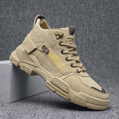 Autumn labor insurance men's shoes working on the construction site anti-dirty anti-slip work tide shoes thick-soled heightened outdoor tooling Martin boots men 