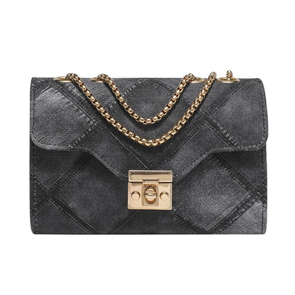 ladies bag fashionable gradient chain small square bag fashionable lock rhombus embossed crossbody women's bag dropshipping 