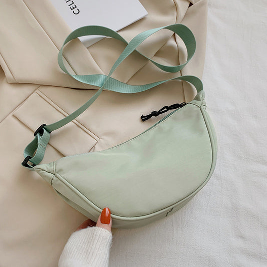 Nylon dumpling bag for women 2021 new trendy Korean version fashionable simple shoulder bag Internet celebrity large capacity crossbody waist bag 