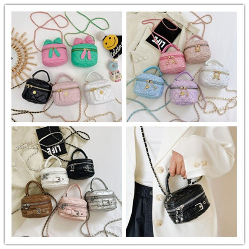 Diamond children's bag, high-end parent-child handbag, fashionable and personalized girl's cross-body bag, small fragrant sequined backpack 