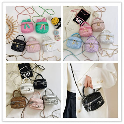 Diamond children's bag, high-end parent-child handbag, fashionable and personalized girl's cross-body bag, small fragrant sequined backpack 