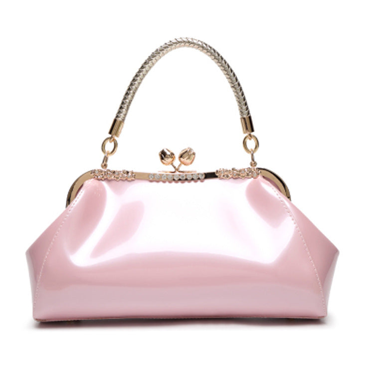 Factory direct sales 2023 fashion patent leather handbag women's bag single shoulder cross-body bridal bag dinner lady bag wedding bag 