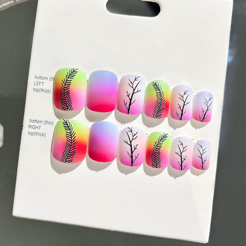 Wearable manicure finished nail patches for adults short bridal style embossed nude color 2023 new nail patches 