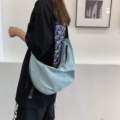 Canvas Messenger Bag Work Bag Women's Dumpling Bag Black Functional Large Capacity Casual Shoulder Bag Backpack Men's Bag 