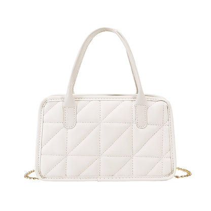 女士手提枕头包2021ladies handbags外贸包包女菱格链条绣花包