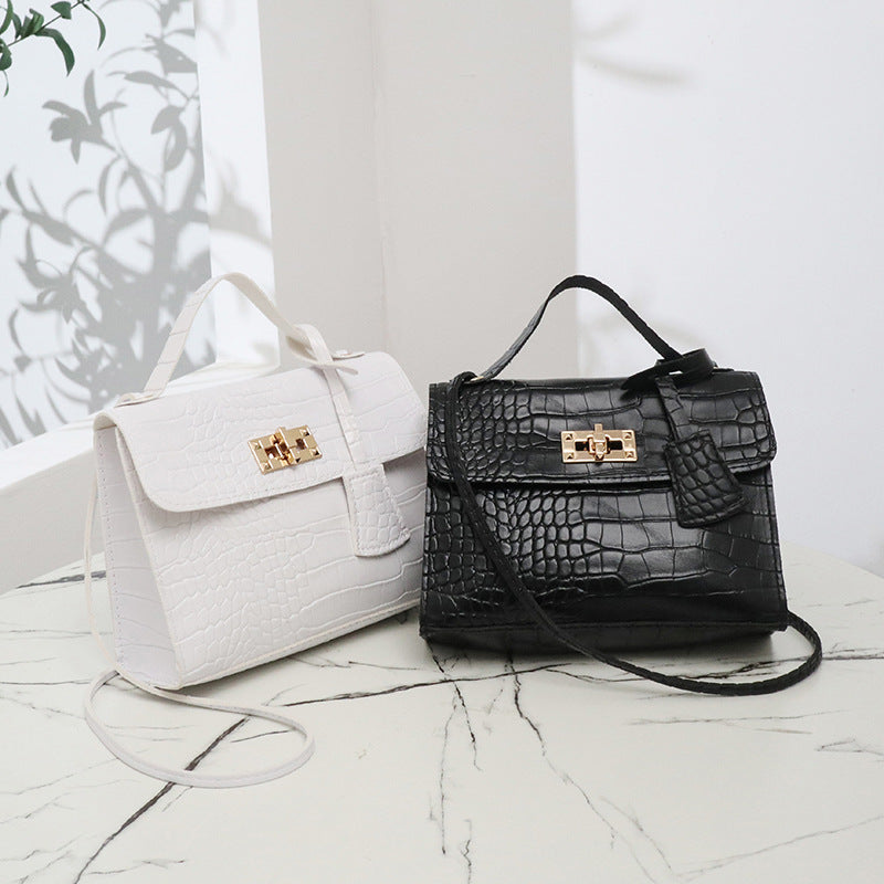 鳄鱼纹小方包2022ladies handbag外贸小包批发休闲户外单肩凯莉包