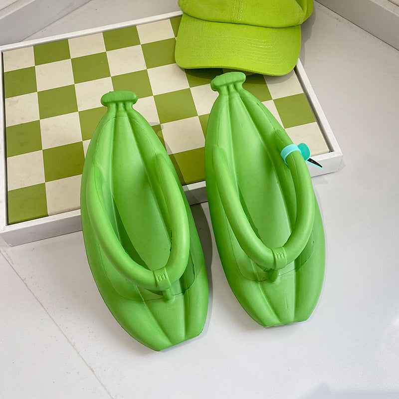 EVA New Banana Flip-flops Women's Summer Indoor Home Personality Thick Bottom Beach Wearing Sandals and Slippers Cross-border Wholesale 