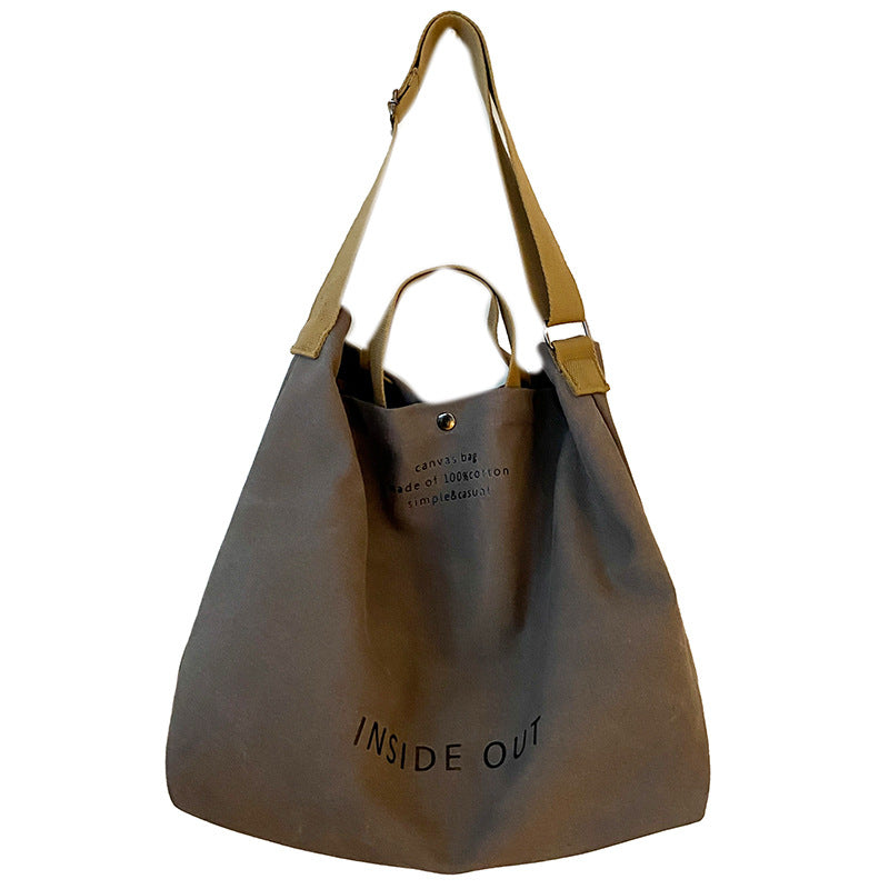 Canvas large bag for women 2023 new Korean version Ruiying retro lazy style casual crossbody bag large capacity bag bag 