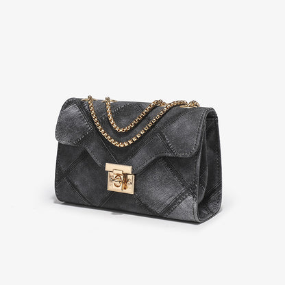ladies bag fashionable gradient chain small square bag fashionable lock rhombus embossed crossbody women's bag dropshipping 