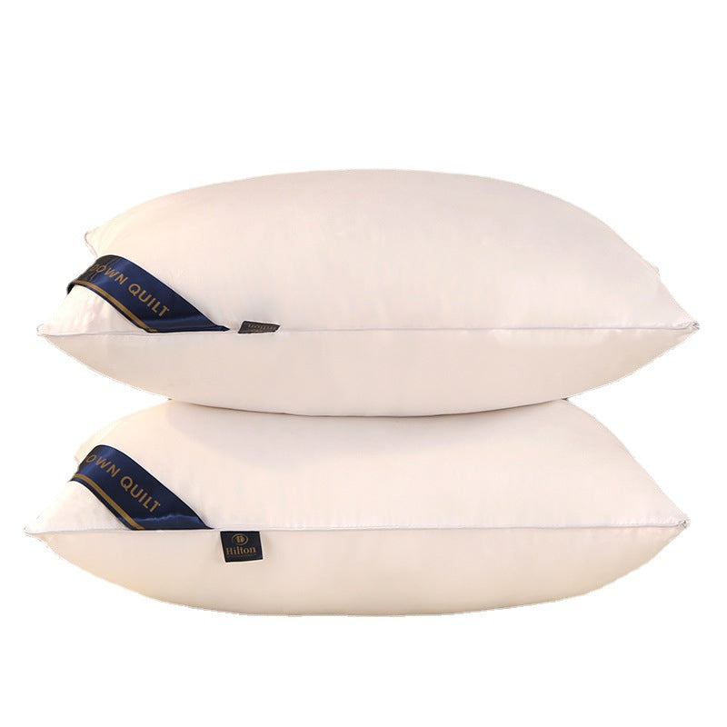 Hilton feather velvet five-star hotel pillow core household cervical pillow single hotel health care neck pillow wholesale 