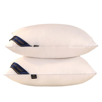 Hilton feather velvet five-star hotel pillow core household cervical pillow single hotel health care neck pillow wholesale 