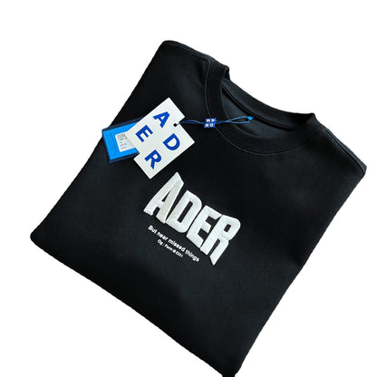 ADER 2022韩国潮牌秋冬新款 刺绣套头圆领卫衣男女同款情侣卫衣