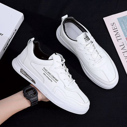 Men's sneakers 2023 summer new official authentic trend casual sneakers men's black leather shoes all-match trendy shoes 