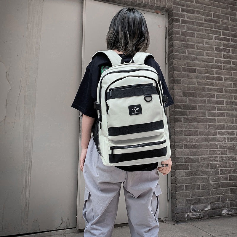 2023 New Backpack Men's Trendy Brand Fashion Trend Personality High School Student School Bag Korean Version Versatile Couple Backpack 