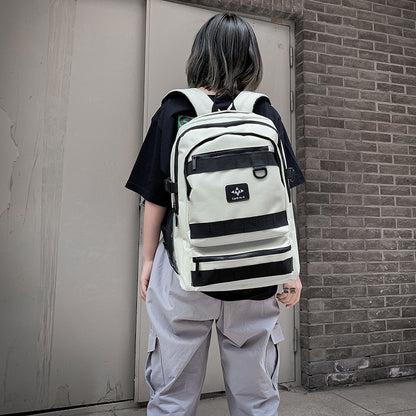 2023 New Backpack Men's Trendy Brand Fashion Trend Personality High School Student School Bag Korean Version Versatile Couple Backpack 