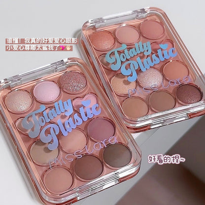 Makeup miss lara little love twelve color eye shadow palette pearlescent matte daily easy to carry solid powder factory 